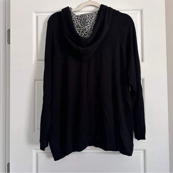 Ink Love and Peace sweatshirt with leopard print hood - Picture 2 of 2